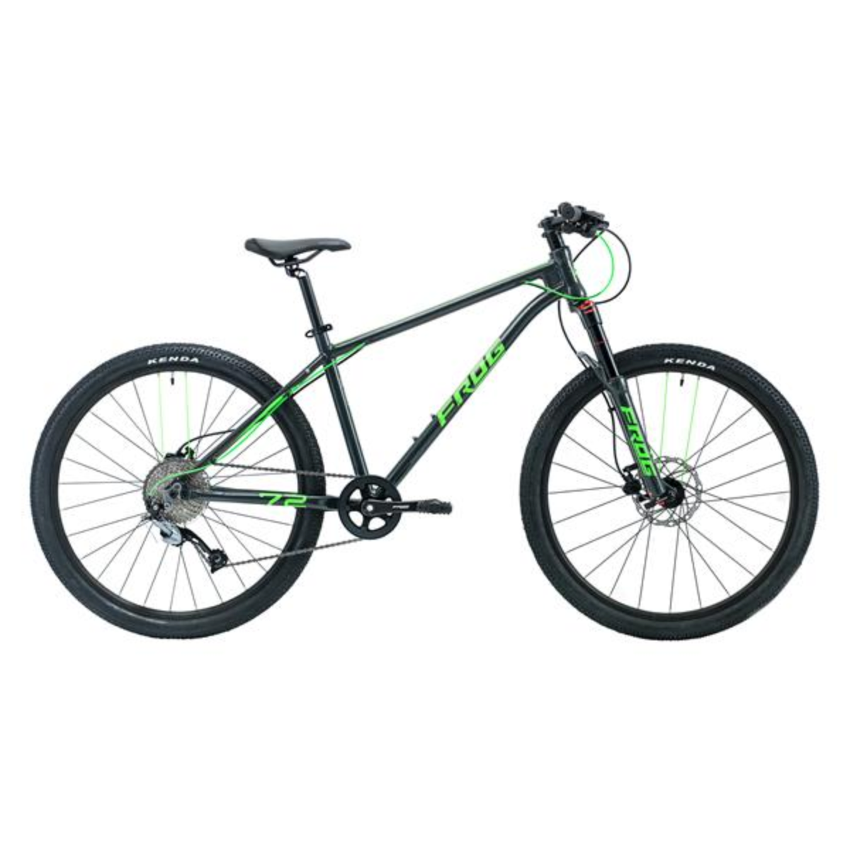 Frog MTB 72 Kids Bike Metallic Grey Neon Green SpinWarriors