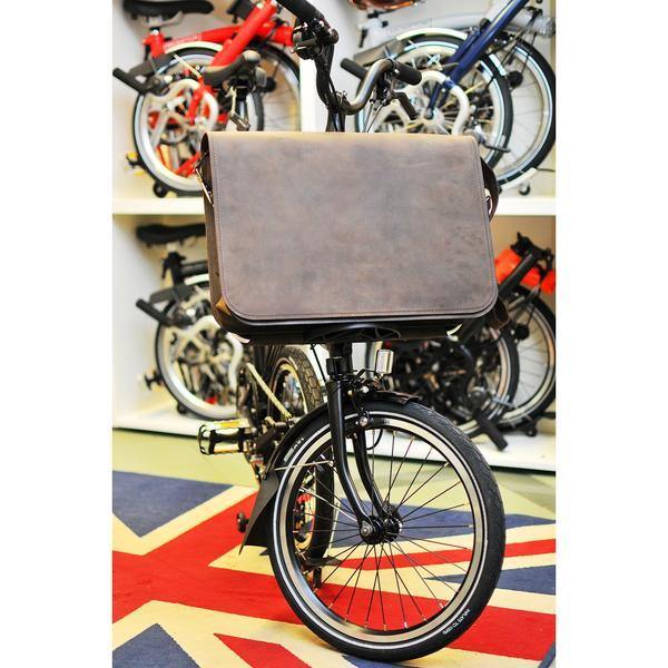 Souma Brompton Front Carrier Leather Messenger/Laptop Bag Dark Brown