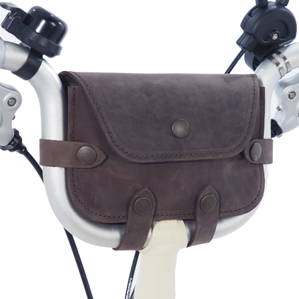 Souma Brompton Pre-2017 Leather Handlebar Bag Dark Brown