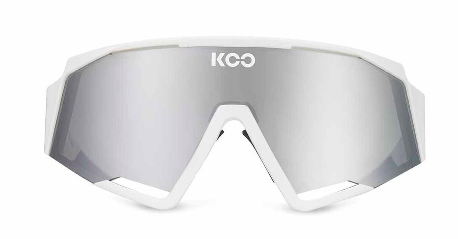 KOO Spectro White/Silver Sunglasses - Silver Mirror Lens - SpinWarriors