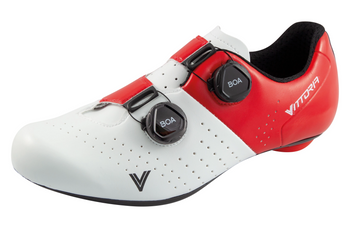 Vittoria Veloce Road Shoes - White/Red - SpinWarriors