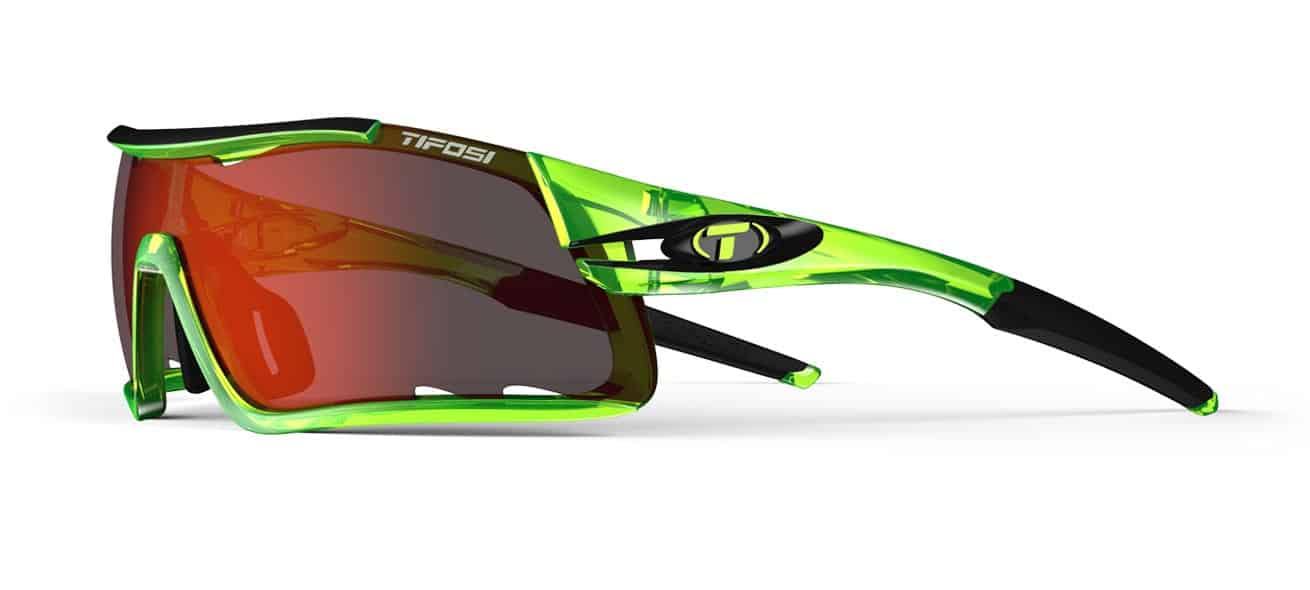Tifosi Davos Crystal Neon Green Sunglasses - Clarion Red, AC Red