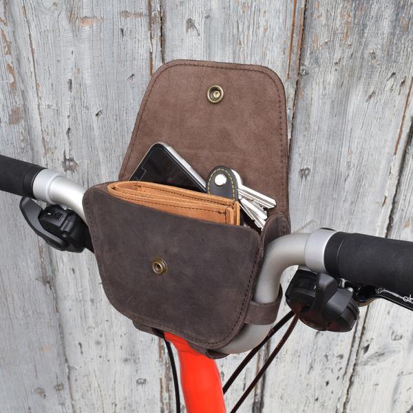 Souma Brompton 2017+ Leather Handlebar Bag Dark Brown