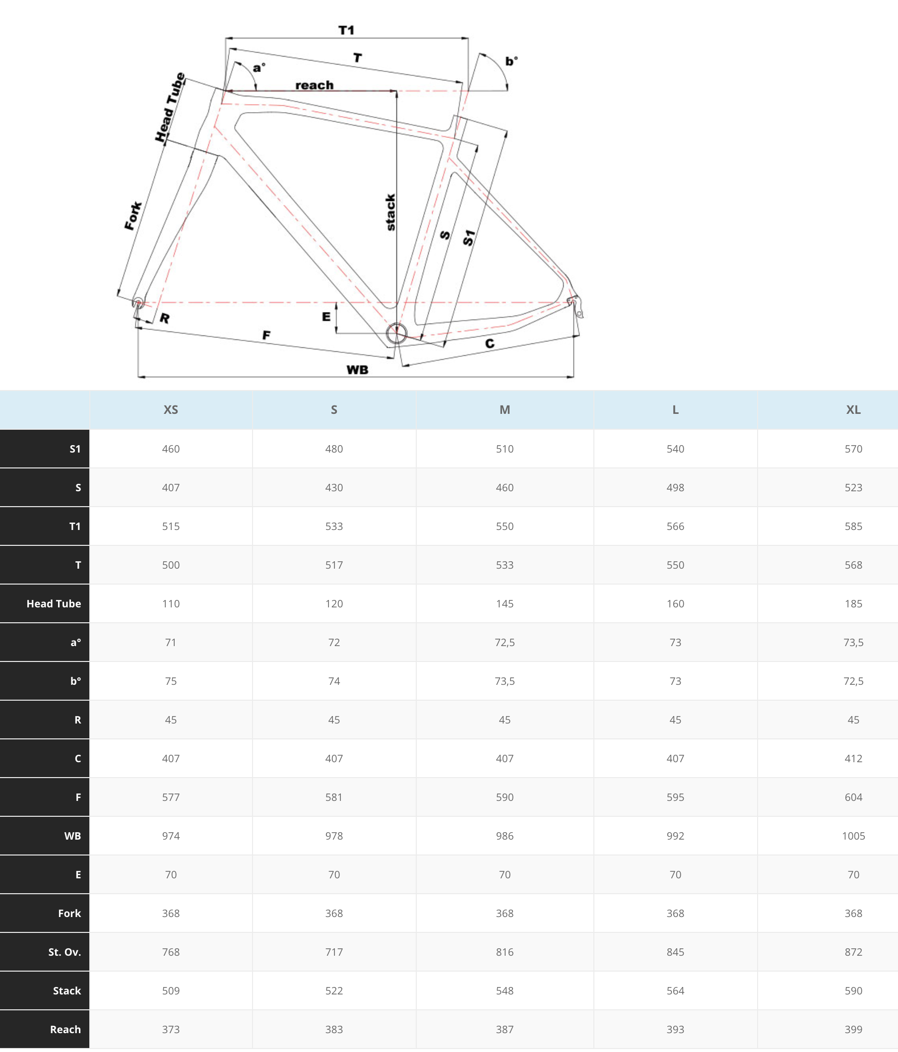 cinelli experience size chart