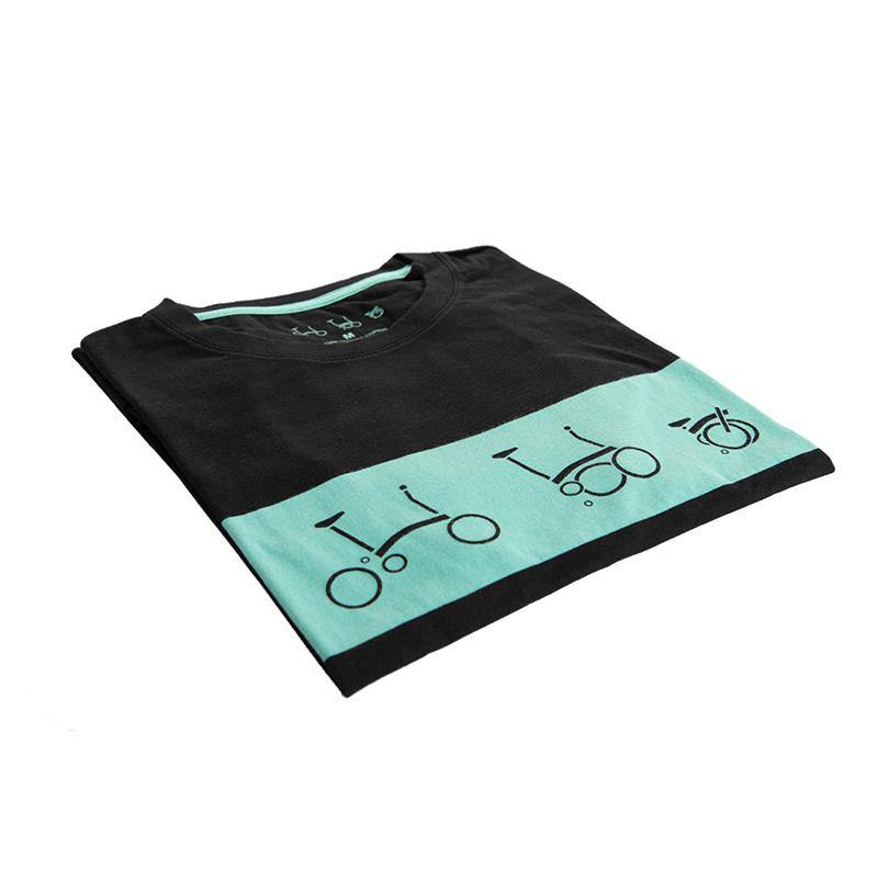 Brompton Logo Collection T-Shirt - Black/Turkish Green - SpinWarriors