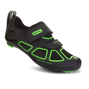 Spiuk Trivium Triathlon Shoe - Black/Green/Black - SpinWarriors