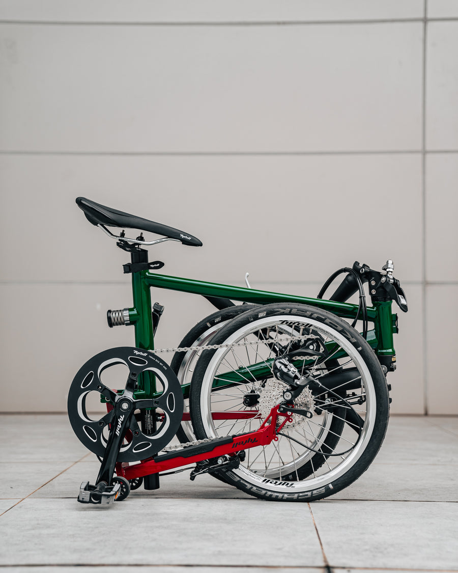 Tyrell IVE Sports Folding Bike - Rebel Green/Dark Red