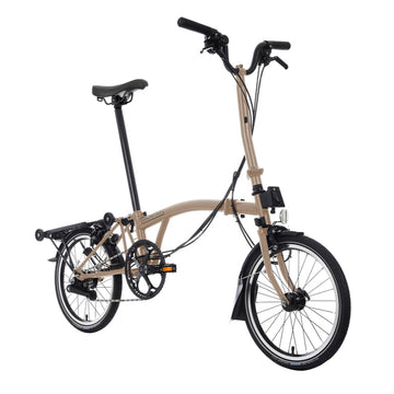 Brompton C Line Explore | Mid Rise | With Rear Rack - Dune Sand