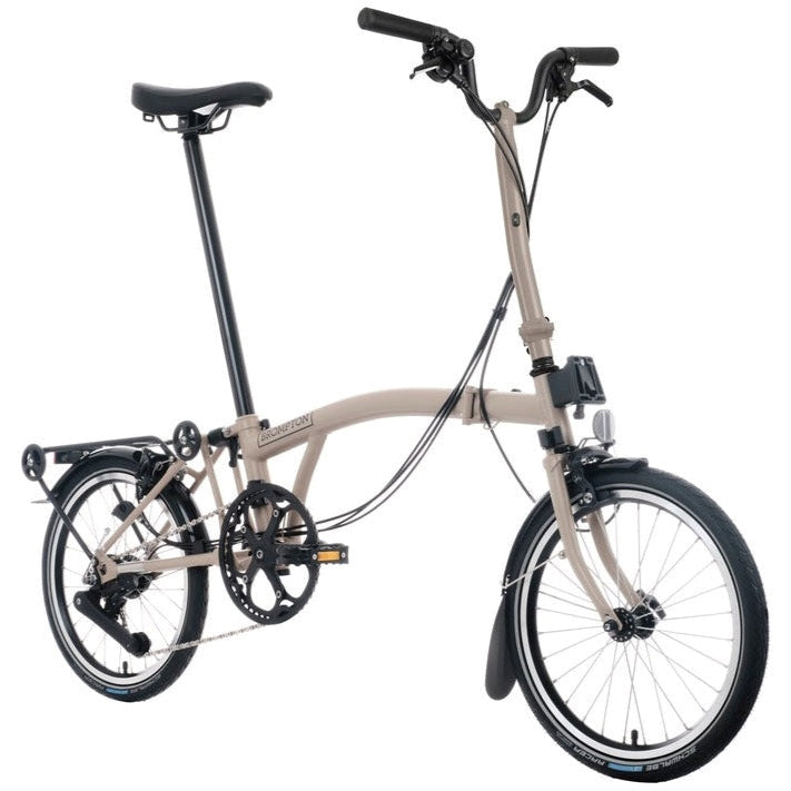 Brompton C Line 12 Speed | Mid Rise with Rear Rack - Dune Sand