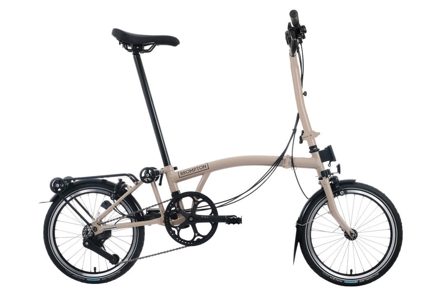 Brompton C Line 12 Speed | Mid Rise with Rear Rack - Dune Sand
