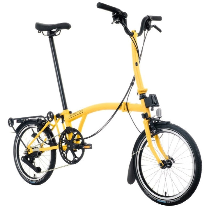 Brompton C Line 12 Speed | Mid Rise with Rear Rack - Bumblebee Yellow