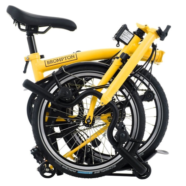 Brompton C Line 12 Speed | Mid Rise with Rear Rack - Bumblebee Yellow