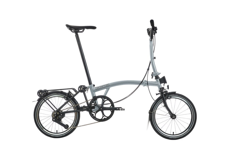 Brompton P Line 12 Speed | Mid Rise | With Rear Rack - Lunar Ice