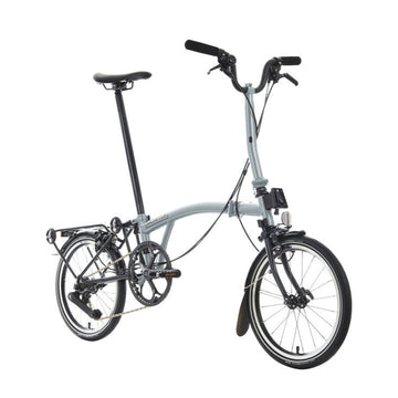 Brompton P Line 12 Speed | Mid Rise | With Rear Rack - Lunar Ice