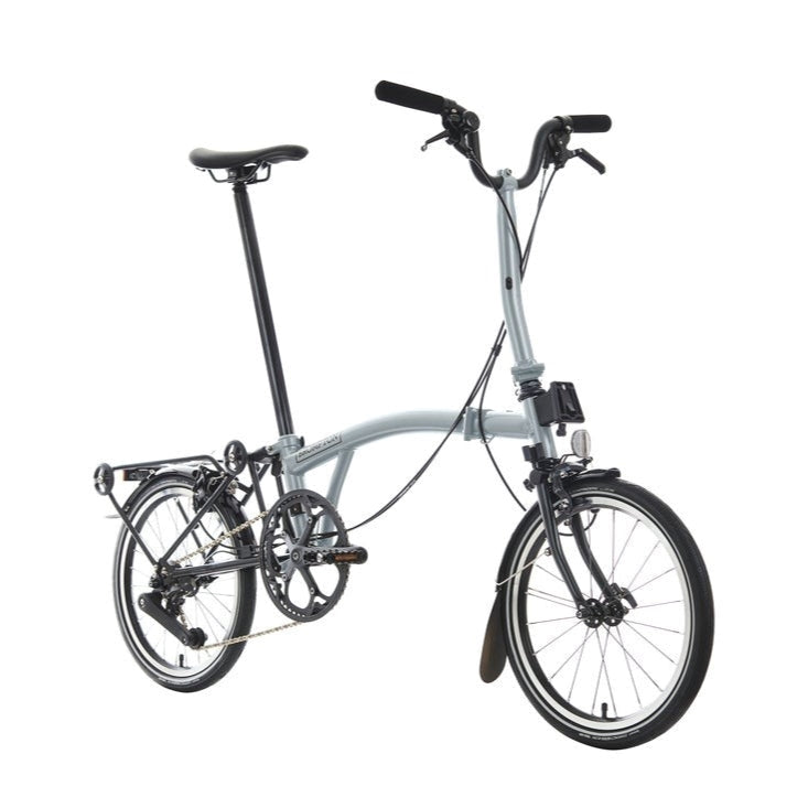 Brompton P Line 12 Speed | Mid Rise | With Rear Rack - Lunar Ice