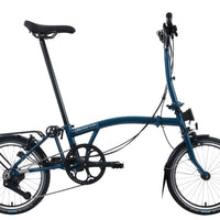 Brompton C Line 12 Speed | Mid Rise with Rear Rack - Ocean Blue