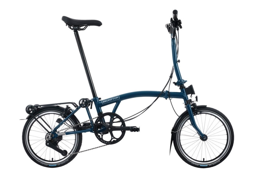 Brompton C Line 12 Speed | Mid Rise | With Rear Rack - Ocean Blue