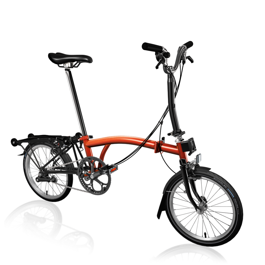 Brompton C Line Explore | Mid Rise | With Rear Rack - Flame Lacquer