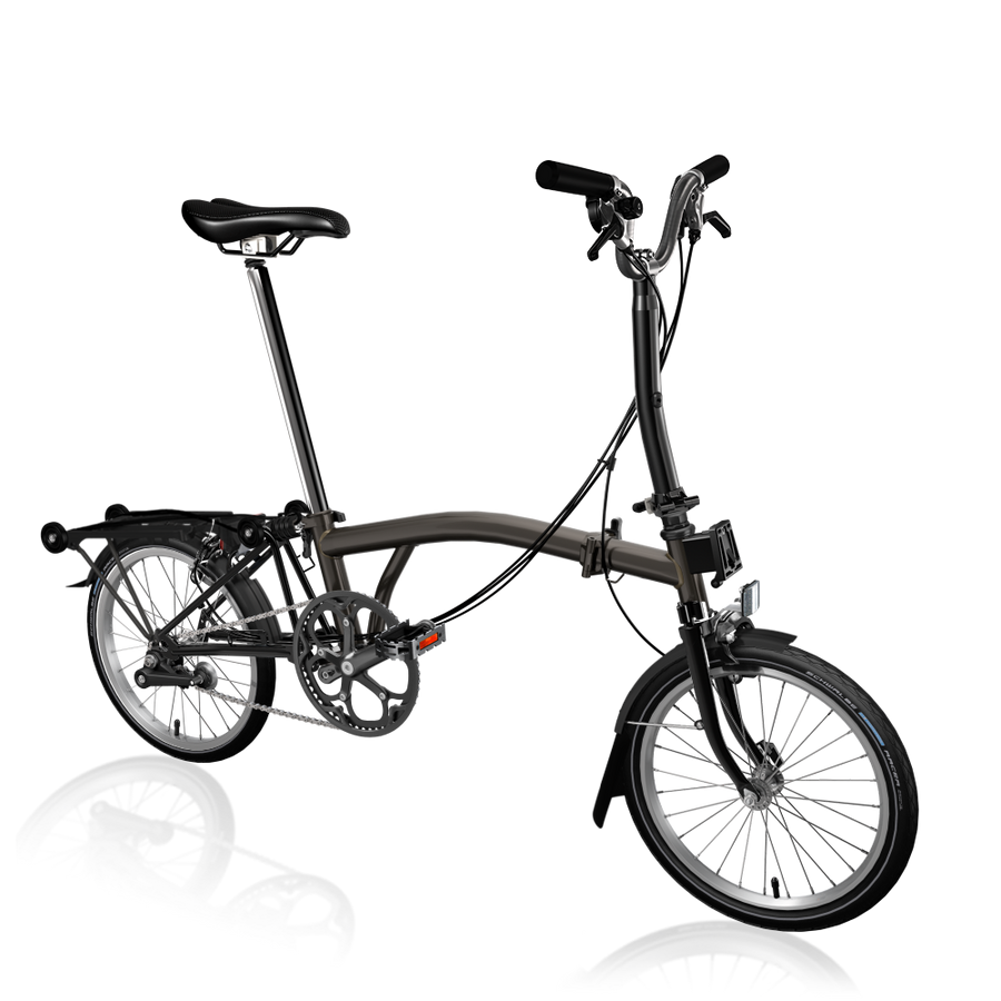 Brompton C Line Explore | Mid Rise | With Rear Rack - Black Lacquer