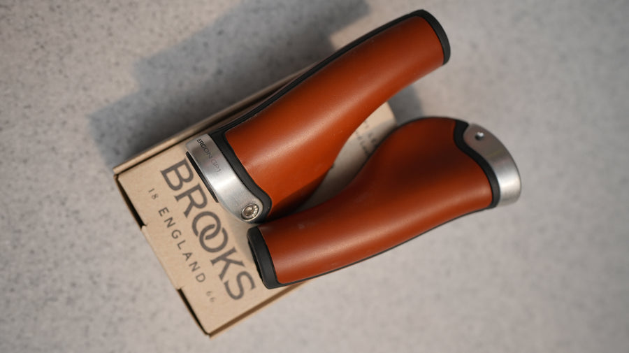 Brooks Ergonomic Leather Grips  130/130Mm - Honey
