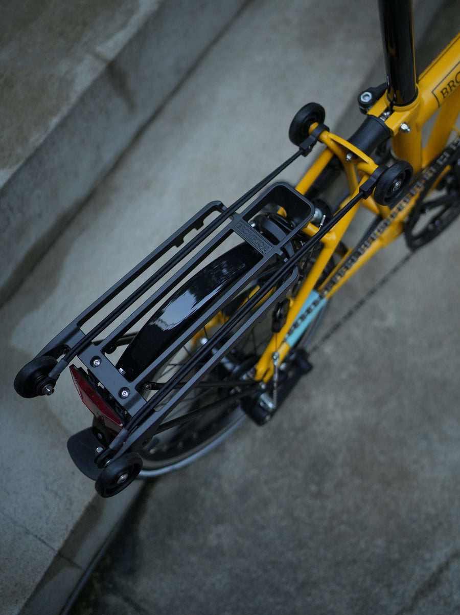 Brompton Yellow Rack Brompton C Line Explore Low Rise with Rear Rack - Yellow – SpinWarriors