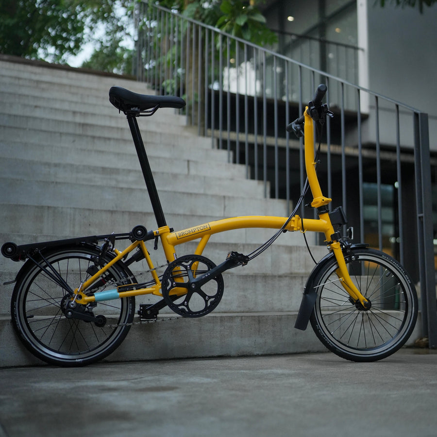 Brompton C Line Explore Low Rise with Rear Rack - Bumblebee Yellow ...