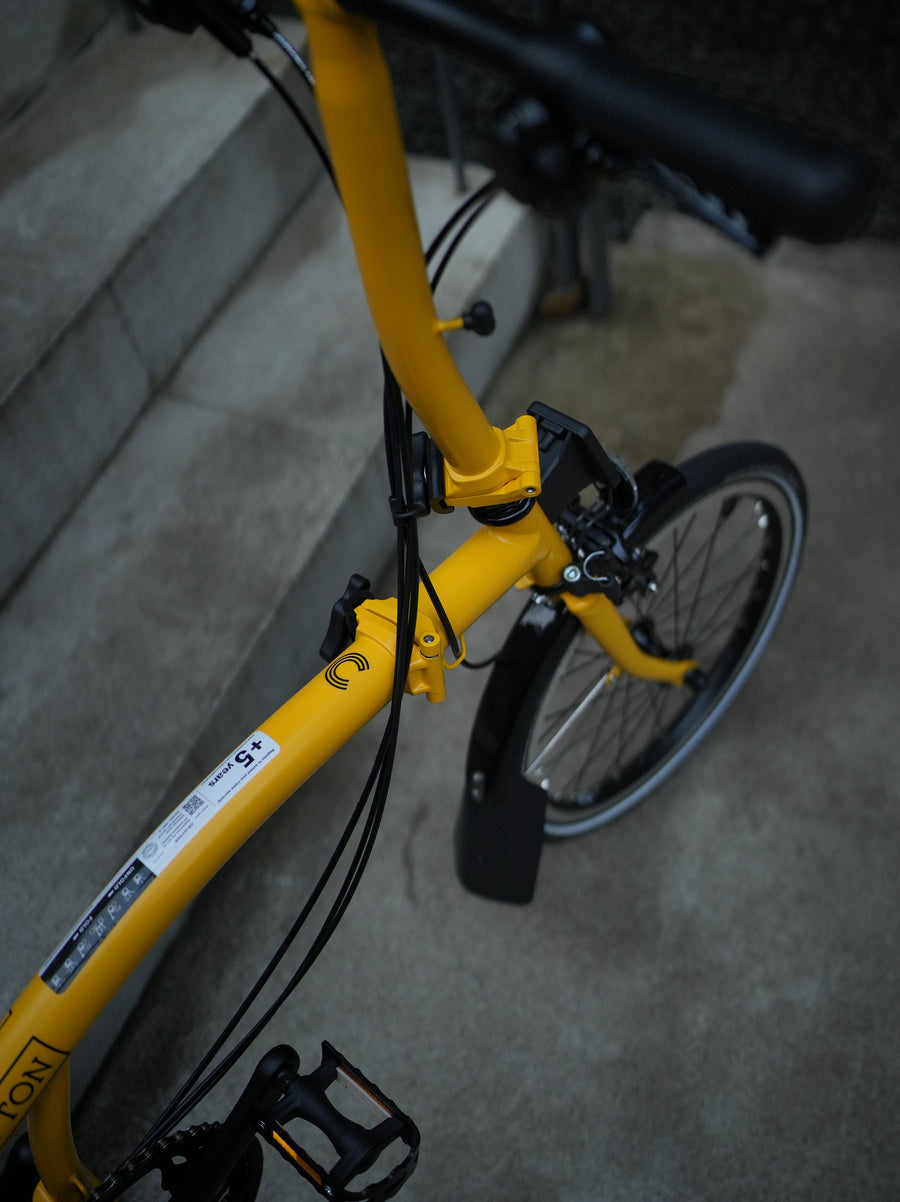 Brompton Yellow Rack Brompton C Line Explore Low Rise with Rear Rack - Bumblebee Yellow ...