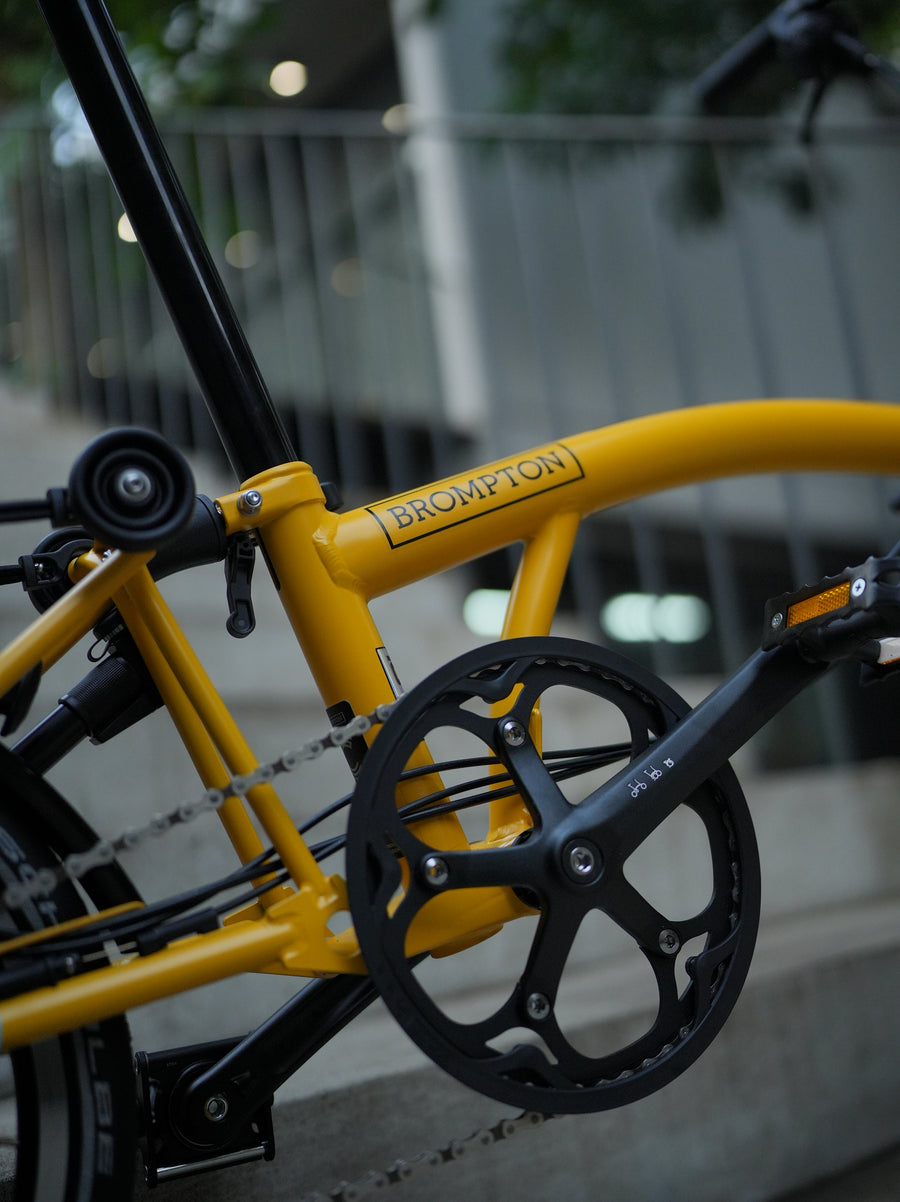 Brompton Yellow Rack Brompton C Line Explore Low Rise with Rear Rack - Bumblebee Yellow ...