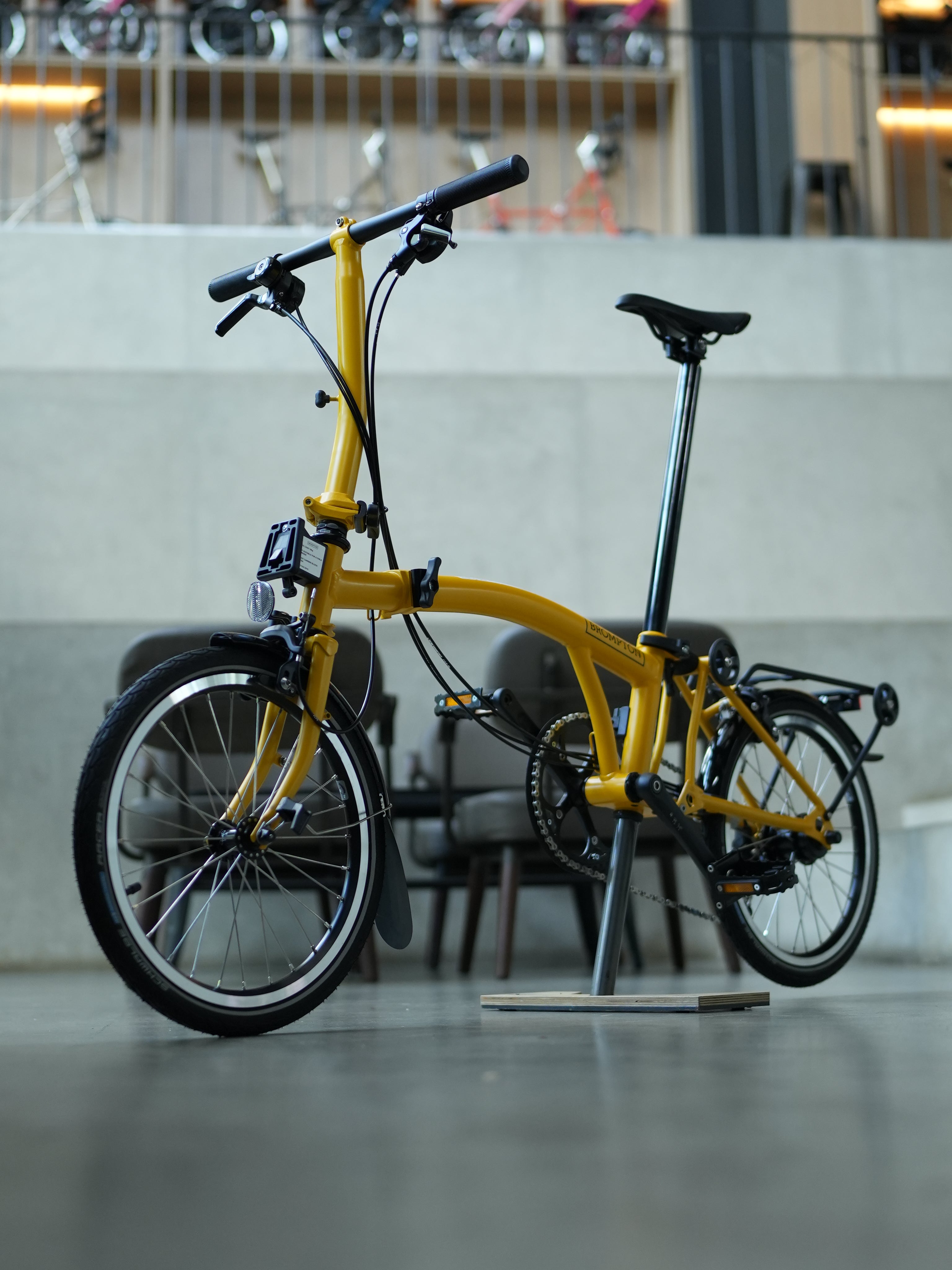 Brompton C Line 12 Speed | Low Rise with Rear Rack - Bumblebee