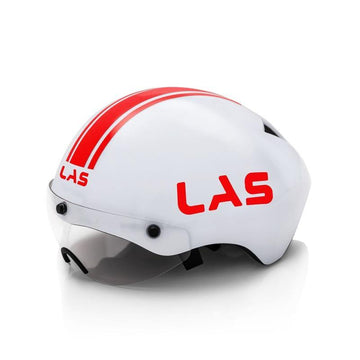 LAS TT Crono Helmet - White/Red - SpinWarriors
