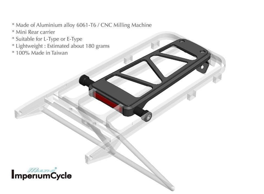 Imperium Cycle Brompton Compact CNC Aluminum Rack - Silver - SpinWarriors