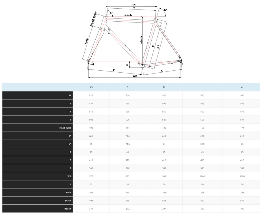 Cinelli vigorelli size chart hotsell