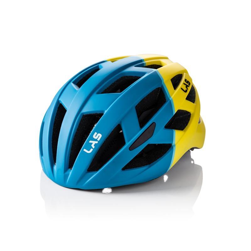 LAS Enigma Helmet - Matt Petrol Blue/Yellow - SpinWarriors