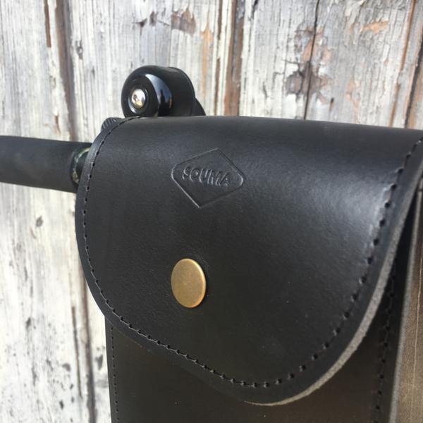 Souma Brompton Large Leather Handlebar Bag Black - Main Image