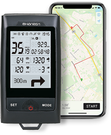 Shanren Discovery Pro Smart GPS Bike Computer with Head Light - SpinWarriors
