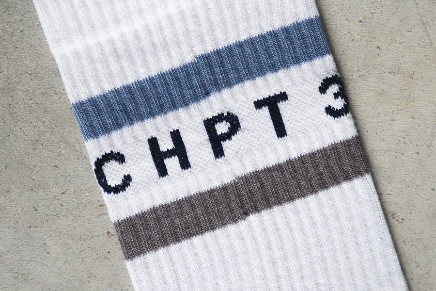 CHPT3 Tube Socks - White/Air Force Blue - SpinWarriors