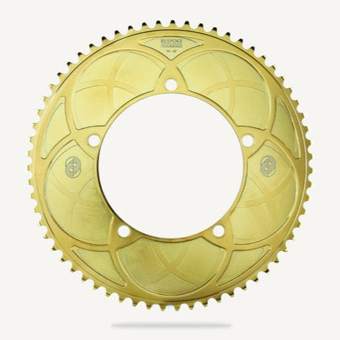 Bespoke Stealth Rose Arches BCD130 Chainring - Titanium Gold - SpinWarriors