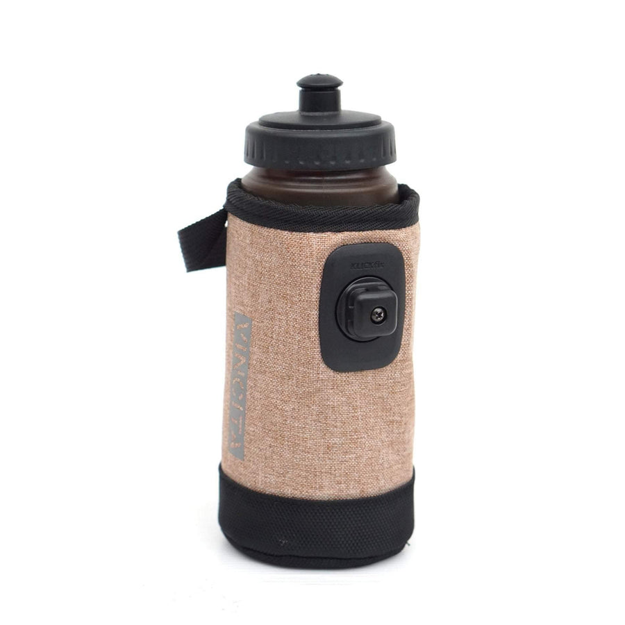 Vincita B124B-BR Brompton Bottle Bag with Klickfix Quad Adapter - Brown - SpinWarriors