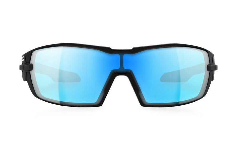 KOO Open Black Matt Sunglasses - Super Blue Lens - SpinWarriors