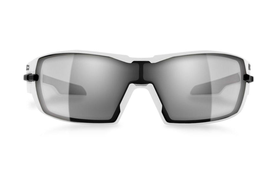 KOO Open White Sunglasses - Smoke Mirror Lens - SpinWarriors