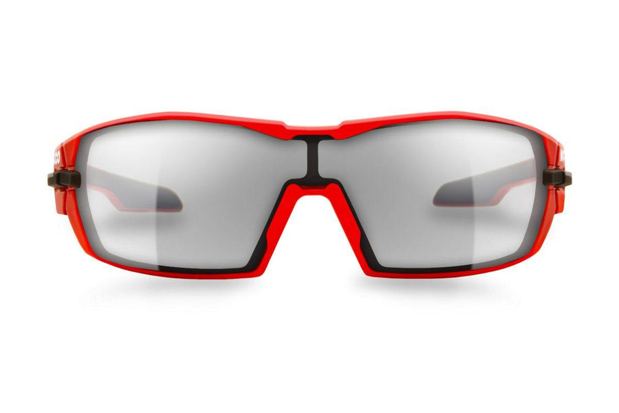 KOO Open Red Sunglasses - Smoke Mirror Lens - SpinWarriors
