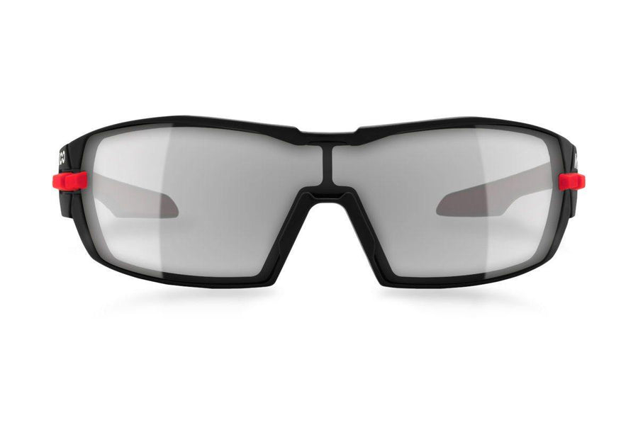 KOO Open Black/Red Sunglasses - Smoke Mirror Lens - SpinWarriors