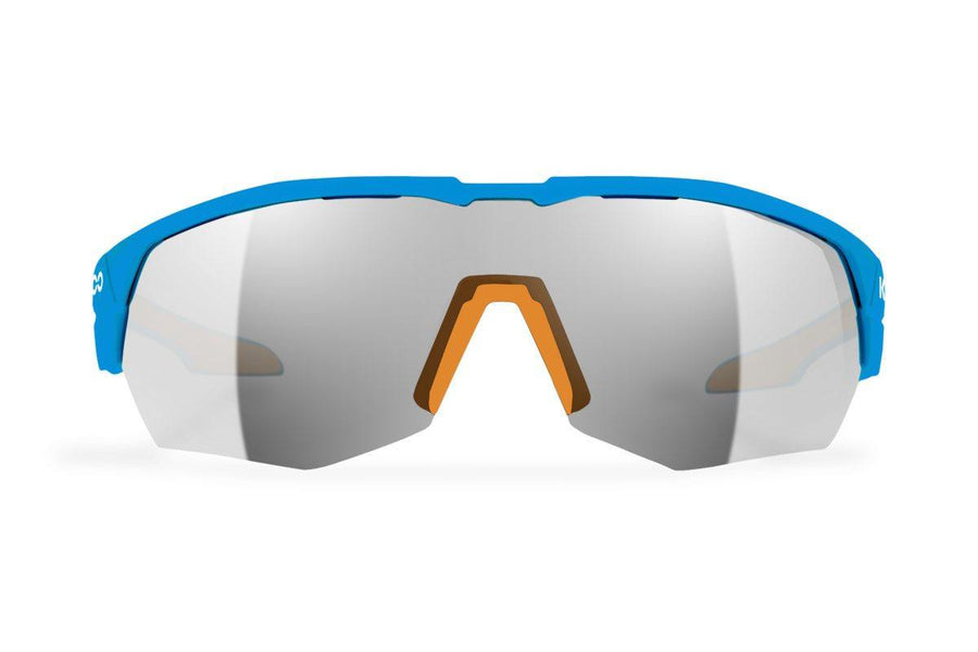 KOO Open Cube Lightblue/Orange Sunglasses - Ultra White Lens - SpinWarriors