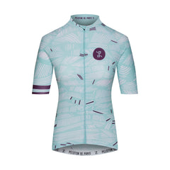 Peloton de Paris Domestique Women Jersey - Scribble Celeste - SpinWarriors