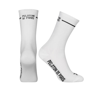 Peloton de Paris Classic PLTN Socks - White - SpinWarriors
