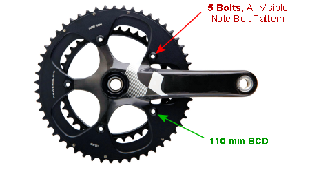 WickWerks Road Ultra Wide 53/34 Chain Ring Bolts/BCD110