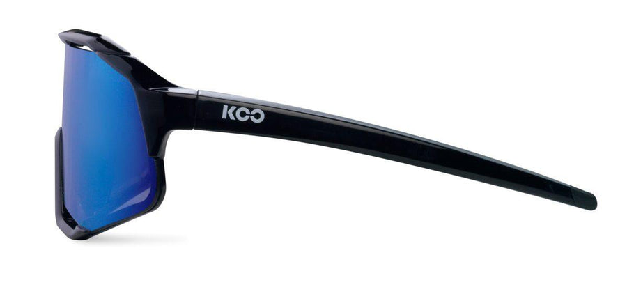 KOO Demos Black/Blue Sunglasses - Blue Mirror Lens - SpinWarriors