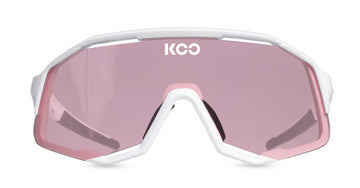 KOO Demos White/Photochromic Sunglasses - Photochromic Pink Lens