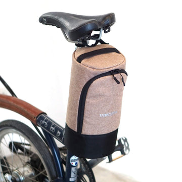 Vincita Nova Saddle Bag for Folding Bike - Brown - SpinWarriors