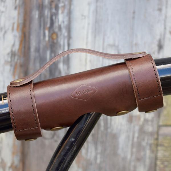 Souma Brompton Leather Carry Handle - All Brown - SpinWarriors